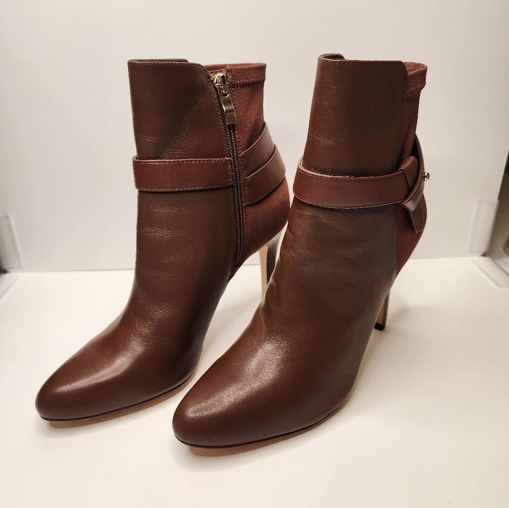 White House Black Market Tallon Whiskey Brown Leather  Boots - NWOB- Size 8.5